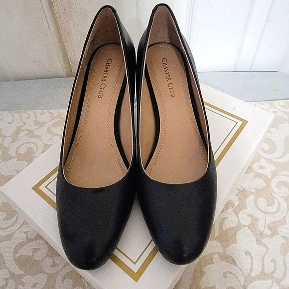 Charter Club Womens Hirah Peep Toe Classic Pumps Black Size 5 5 M main image 1